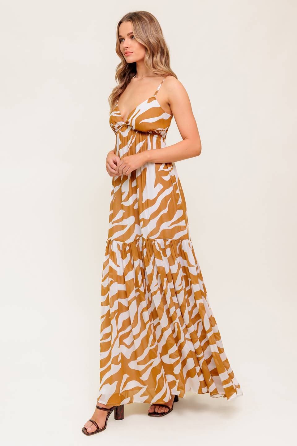 DEW KISS ALMOND WOVEN MAXI DRESS - By Baano