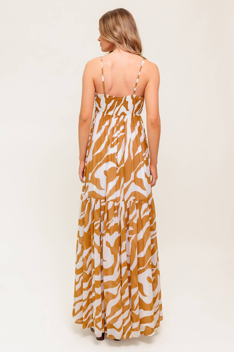 DEW KISS ALMOND WOVEN MAXI DRESS - By Baano