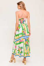 FLORAL HARMONY WOVEN MIDI DRESS - By Baano