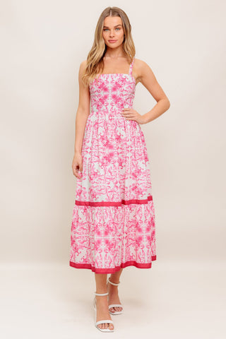 ROSÉ GARDEN WOVEN MIDI DRESS - By Baano