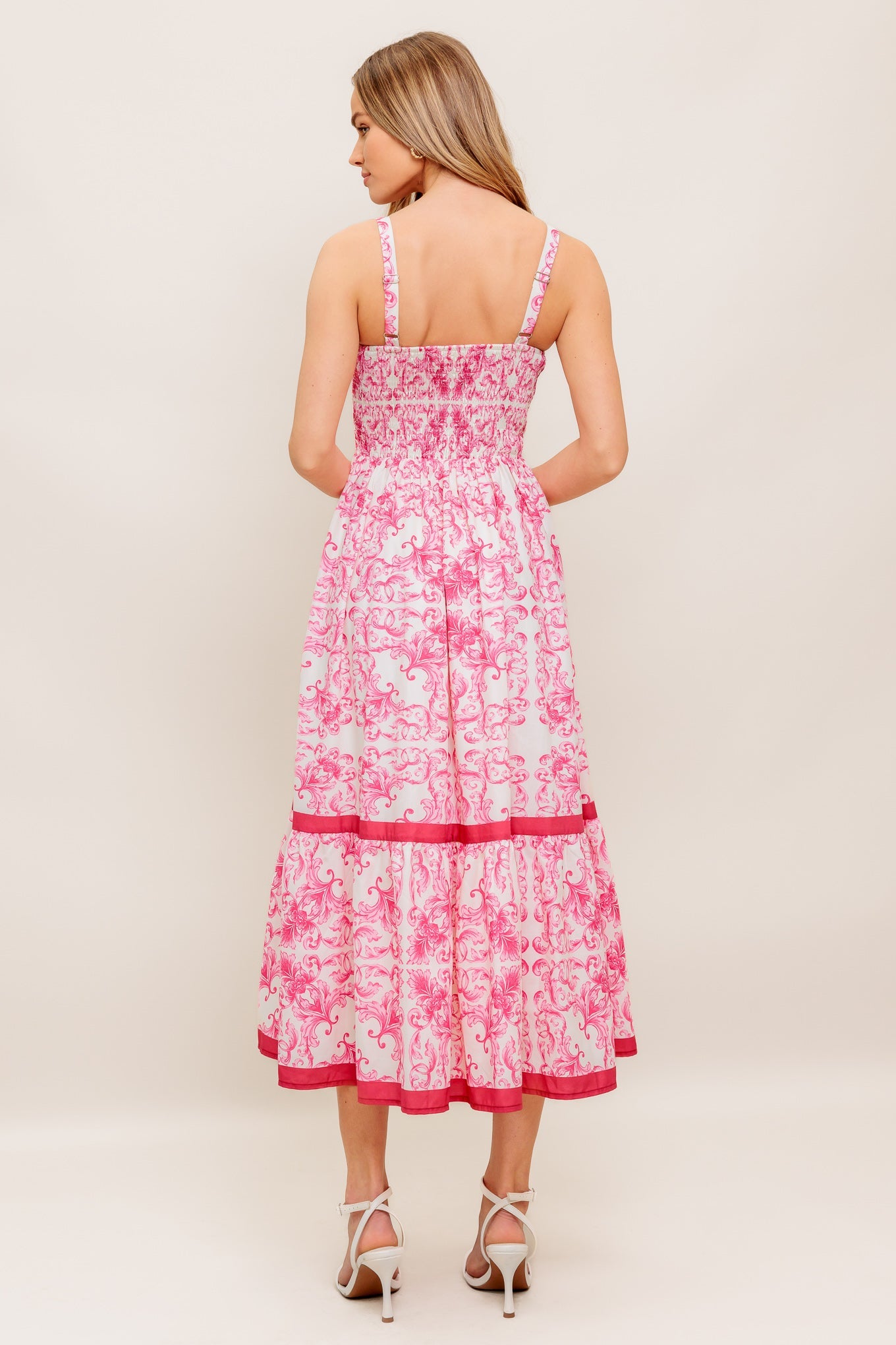 ROSÉ GARDEN WOVEN MIDI DRESS - By Baano