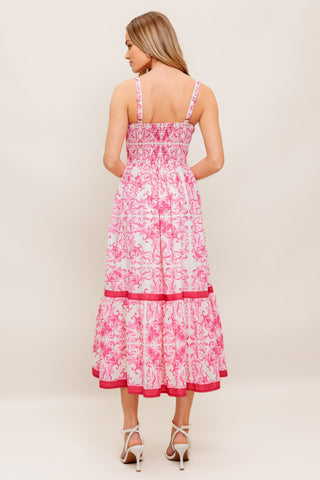 ROSÉ GARDEN WOVEN MIDI DRESS - By Baano