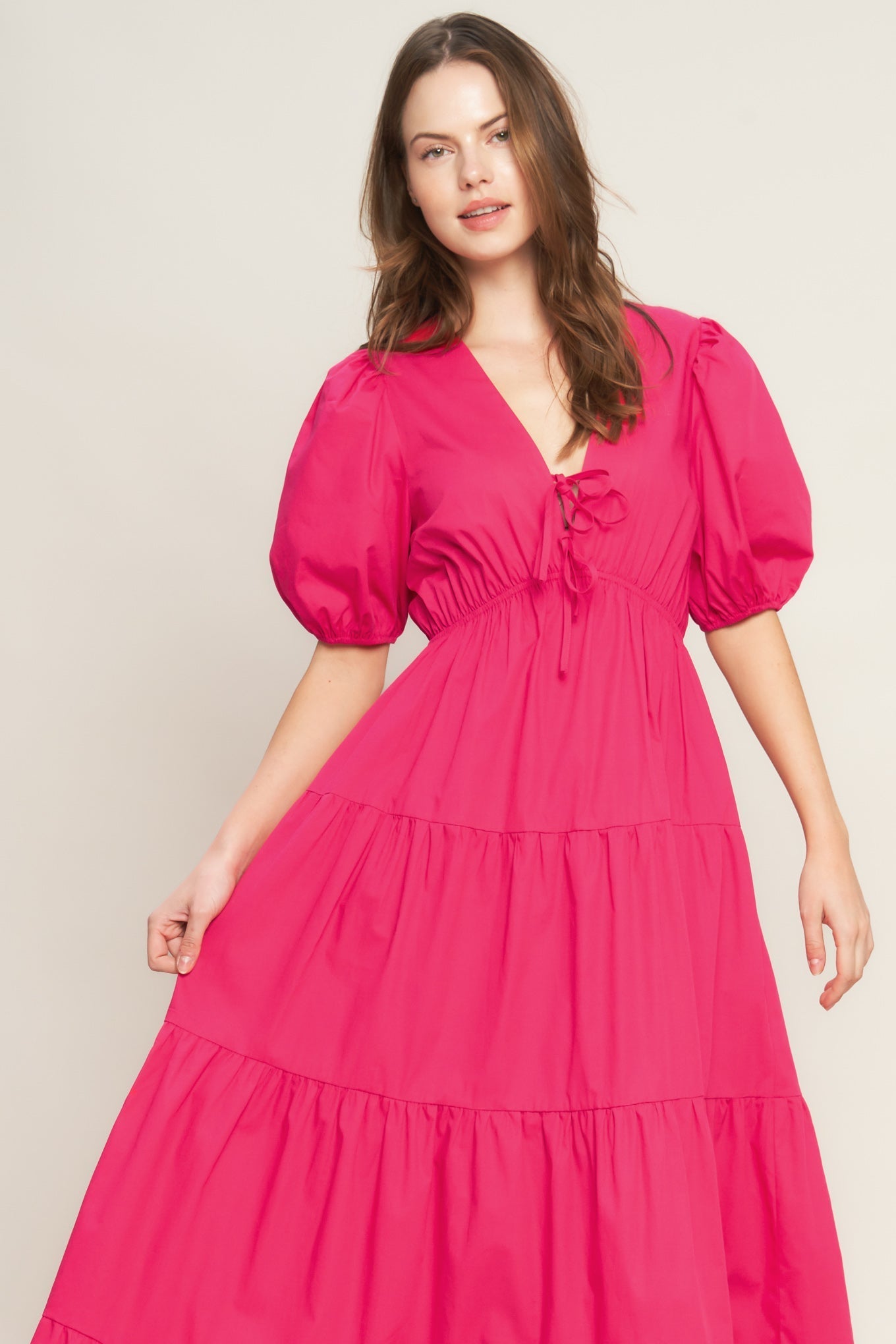 SUMMER GLOW FUCHSIA WOVEN MAXI DRESS Flying Tomato