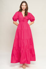 SUMMER GLOW FUCHSIA WOVEN MAXI DRESS Flying Tomato