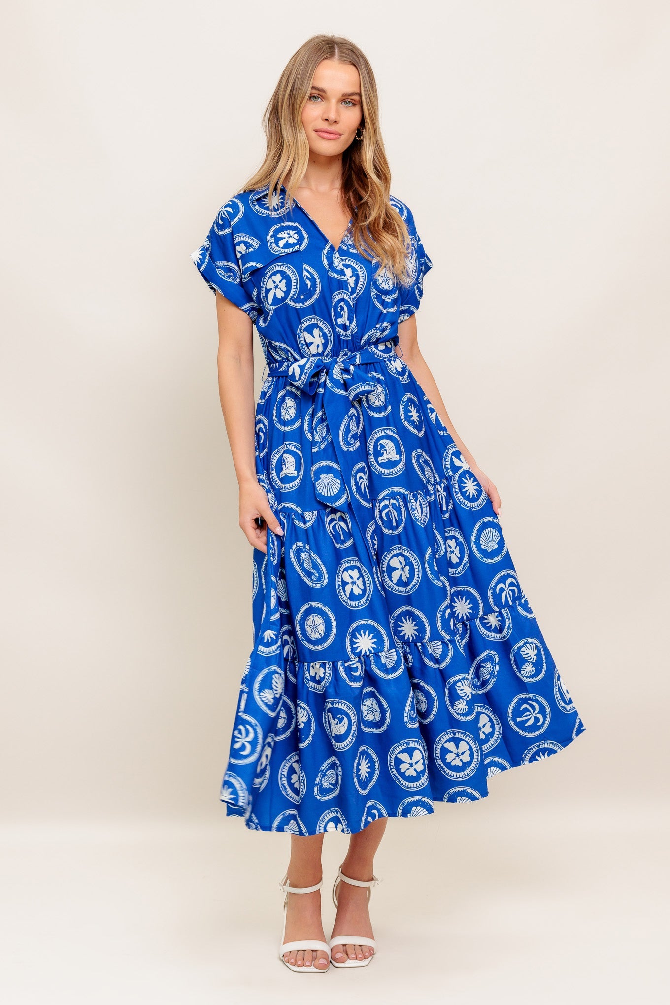 GREEK ISLE MEDALLION WOVEN MIDI DRESS - By Baano