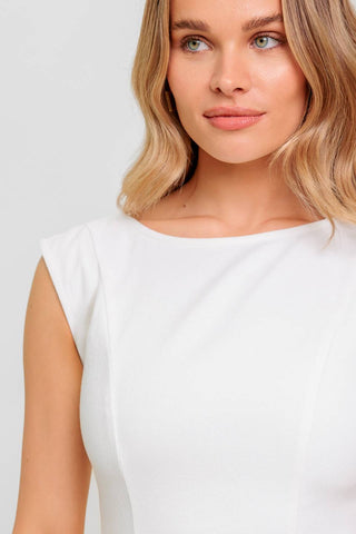 CANDLE VINE WHITE DENIM WOVEN MIDI DRESS - By Baano