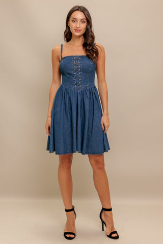 SUMMER RODEO DENIM MINI DRESS - By Baano