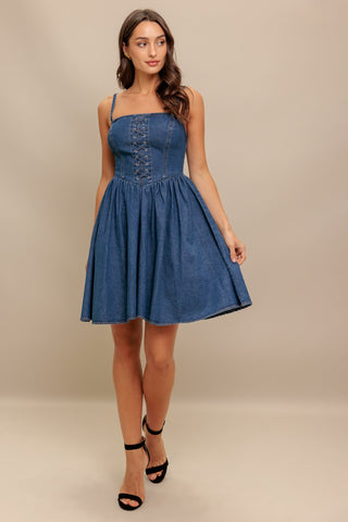 SUMMER RODEO DENIM MINI DRESS - By Baano