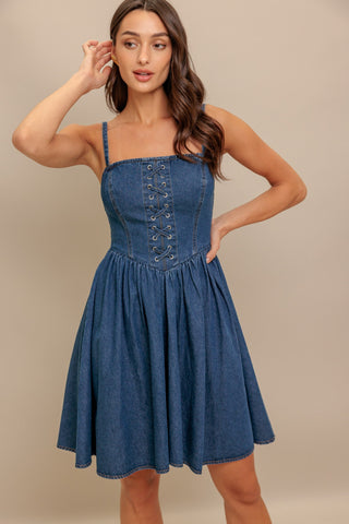 SUMMER RODEO DENIM MINI DRESS - By Baano