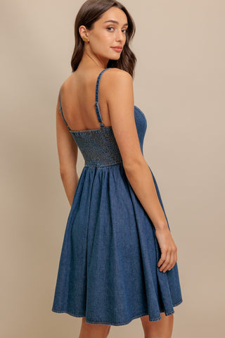SUMMER RODEO DENIM MINI DRESS - By Baano