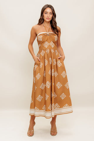 OASIS STORY WOVEN MIDI DRESS - By Baano