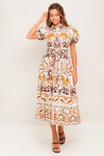 TROPICANA SUNSET WOVEN MIDI DRESS - By Baano