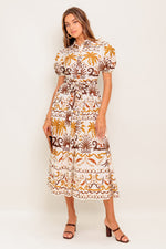 TROPICANA SUNSET WOVEN MIDI DRESS - By Baano