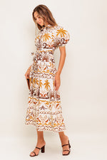 TROPICANA SUNSET WOVEN MIDI DRESS - By Baano