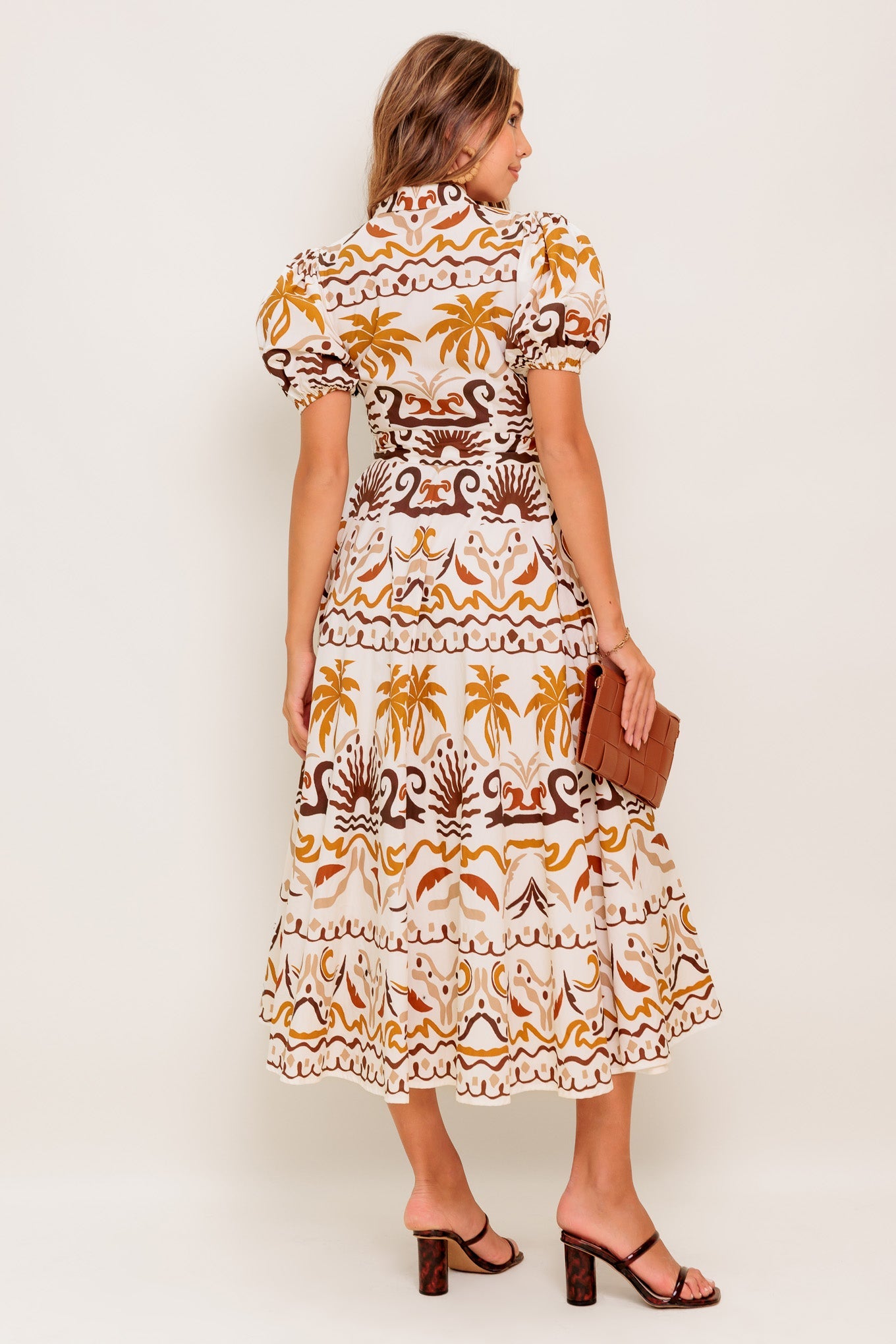 TROPICANA SUNSET WOVEN MIDI DRESS - By Baano