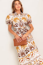 TROPICANA SUNSET WOVEN MIDI DRESS - By Baano