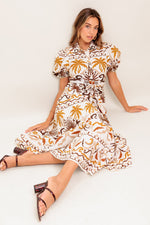 TROPICANA SUNSET WOVEN MIDI DRESS - By Baano