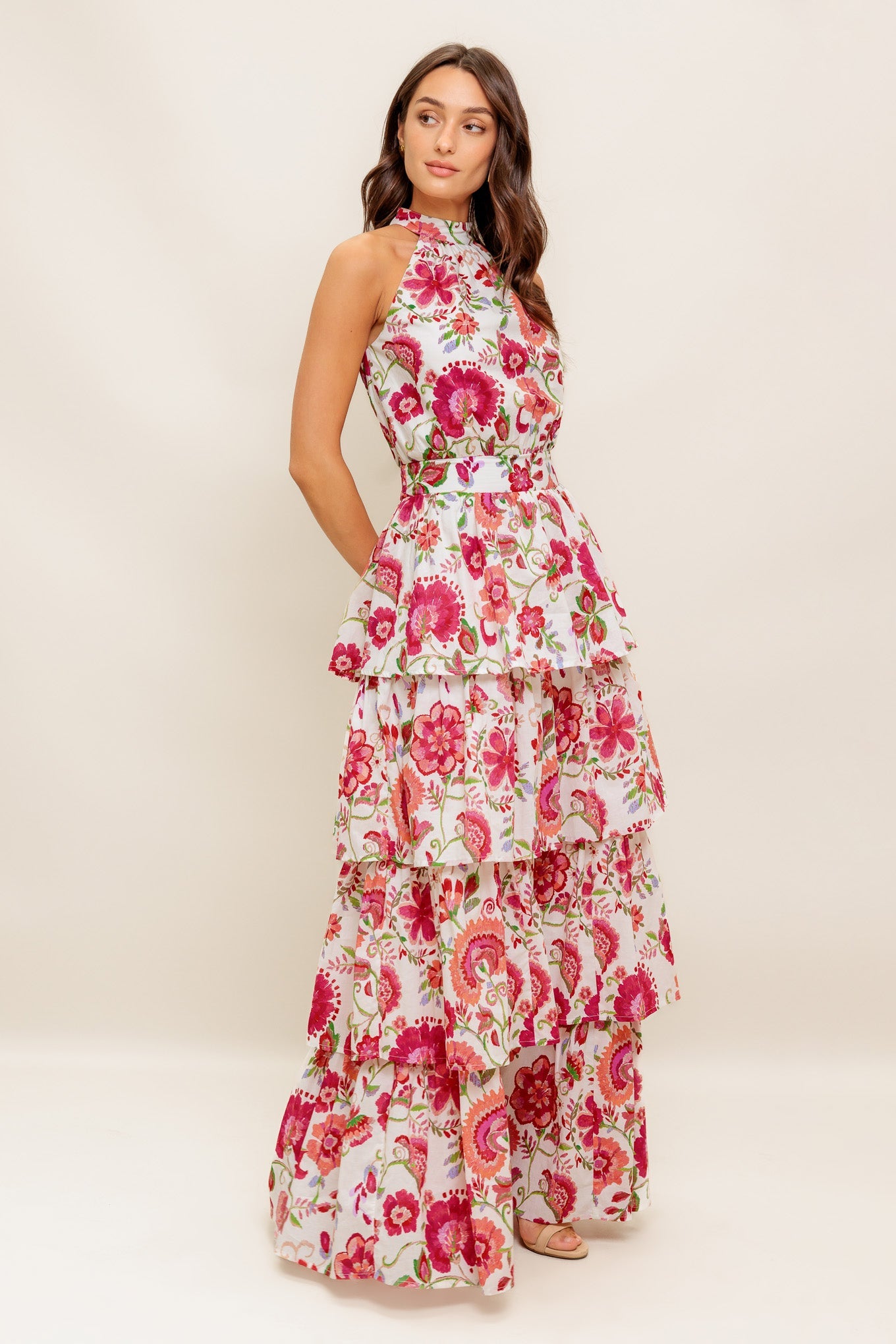 FLORAL RHAPSODY WOVEN MAXI DRESS - By Baano