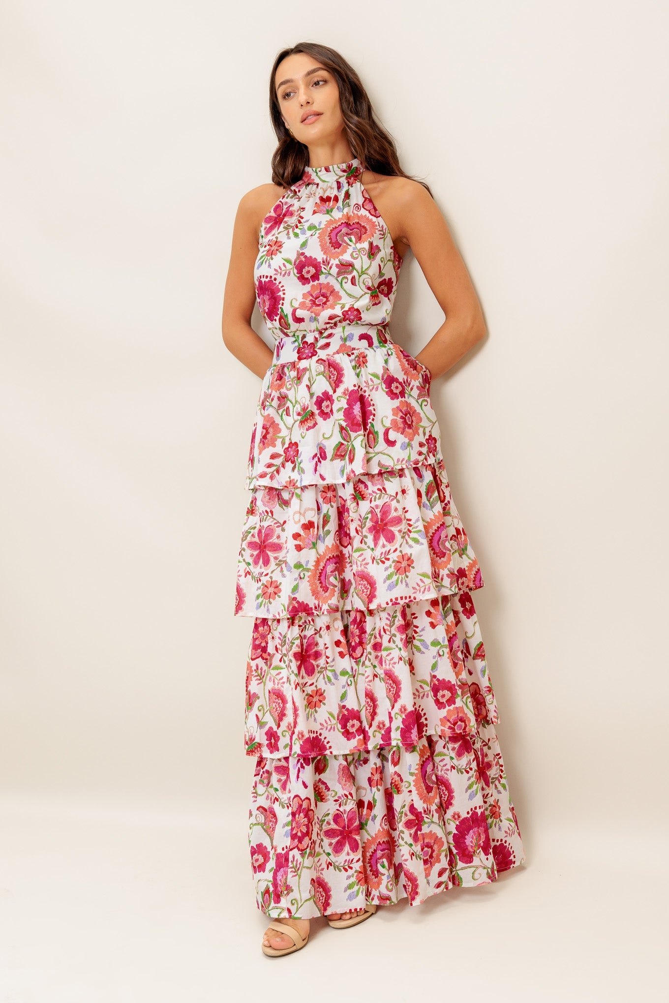 FLORAL RHAPSODY WOVEN MAXI DRESS - By Baano