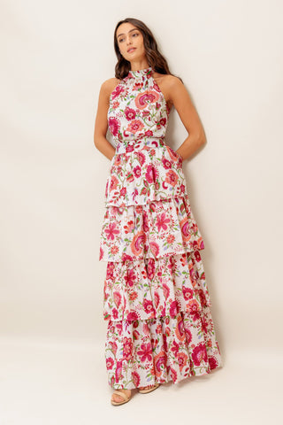 FLORAL RHAPSODY WOVEN MAXI DRESS - By Baano