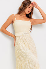 PARADISE AWAITS WOVEN LACE ANKLE DRESS