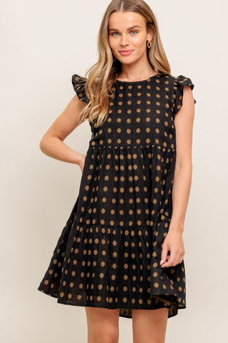 POLKA BREEZE WOVEN MINI DRESS - By Baano