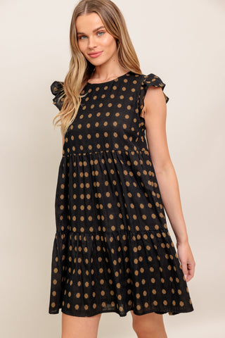 POLKA BREEZE WOVEN MINI DRESS - By Baano