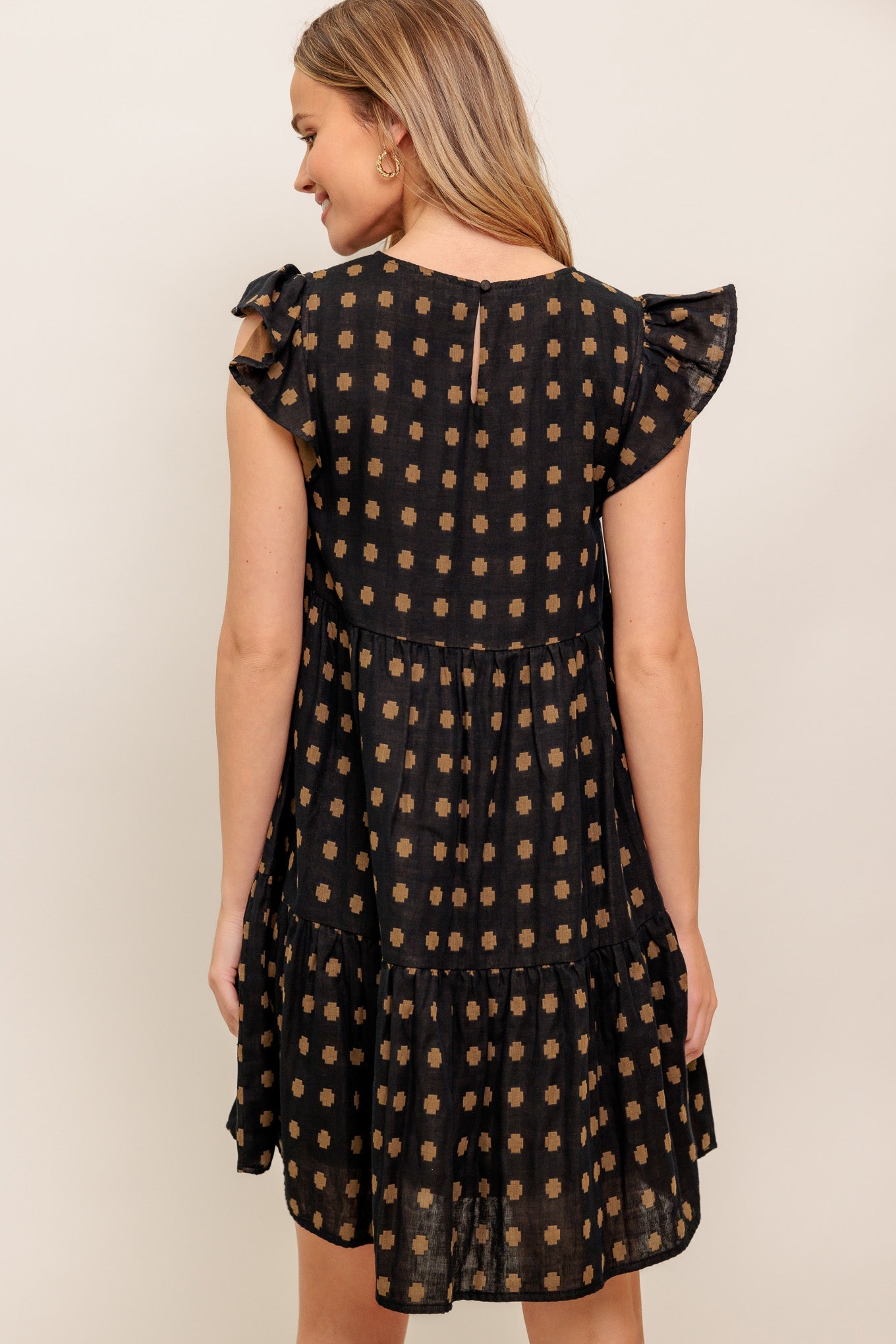 POLKA BREEZE WOVEN MINI DRESS - By Baano