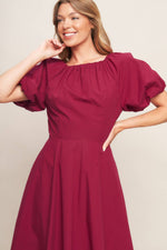 CRIMSON ROMANCE WOVEN MIDI DRESS - By Baano