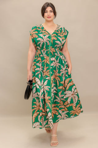 LUSH STILLNESS WOVEN MIDI DRESS - By Baano