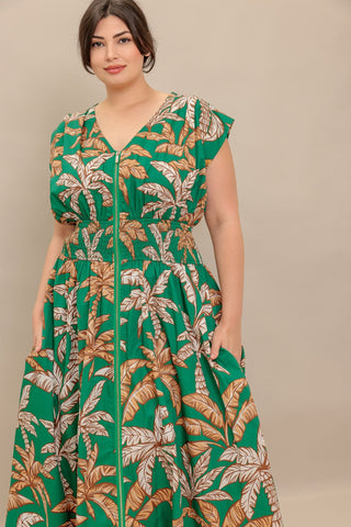 LUSH STILLNESS WOVEN MIDI DRESS - By Baano