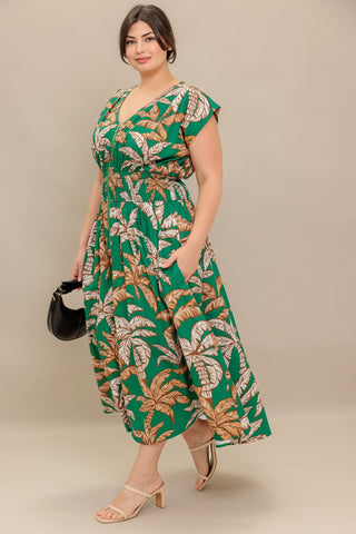 LUSH STILLNESS WOVEN MIDI DRESS - By Baano