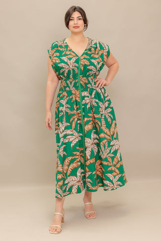 LUSH STILLNESS WOVEN MIDI DRESS - By Baano