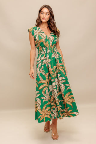 LUSH STILLNESS WOVEN MIDI DRESS - By Baano