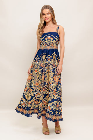 SAHARA DREAMS WOVEN MIDI DRESS