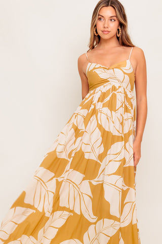 HEART OF HYDRANGEA WOVEN MAXI DRESS - By Baano