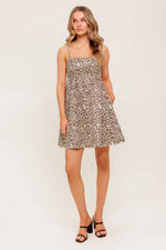 TOO SWEET LEOPARD WOVEN MINI DRESS - By Baano