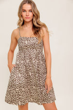 TOO SWEET LEOPARD WOVEN MINI DRESS - By Baano