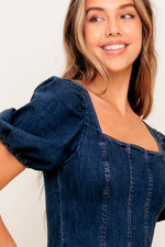 DARK MIDNIGHT DENIM MINI DRESS