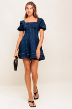 DARK MIDNIGHT DENIM MINI DRESS