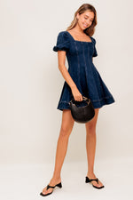DARK MIDNIGHT DENIM MINI DRESS