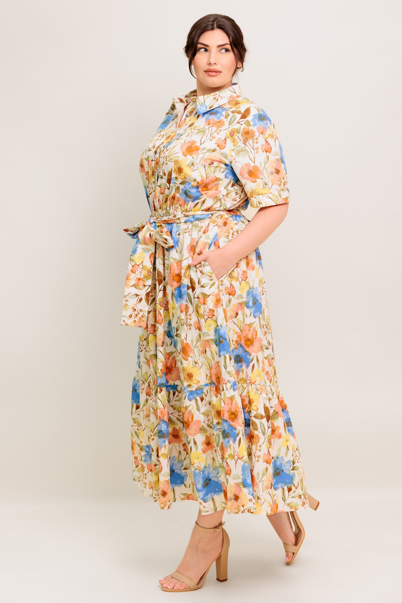 HAZEL DREAM IVORY WOVEN MIDI DRESS - By Baano