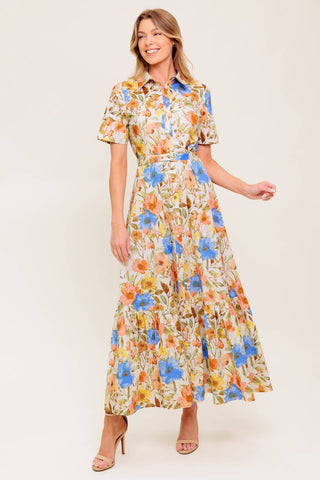 HAZEL DREAM IVORY WOVEN MIDI DRESS - By Baano