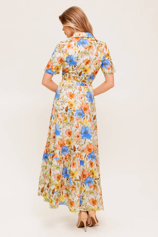 HAZEL DREAM IVORY WOVEN MIDI DRESS - By Baano