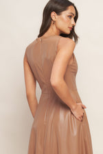 BARE SOPHISTIQUE FAUX LEATHER MIDI DRESS - By Baano