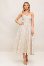 ELEGANT BLOSSOM WOVEN MIDI DRESS - By Baano