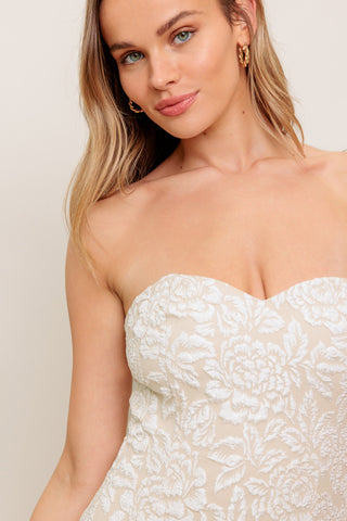 ELEGANT BLOSSOM WOVEN MIDI DRESS - By Baano