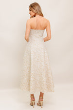 ELEGANT BLOSSOM WOVEN MIDI DRESS - By Baano