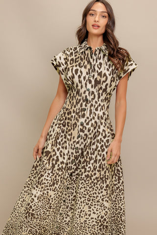 ROAR MODE WOVEN MIDI DRESS - By Baano