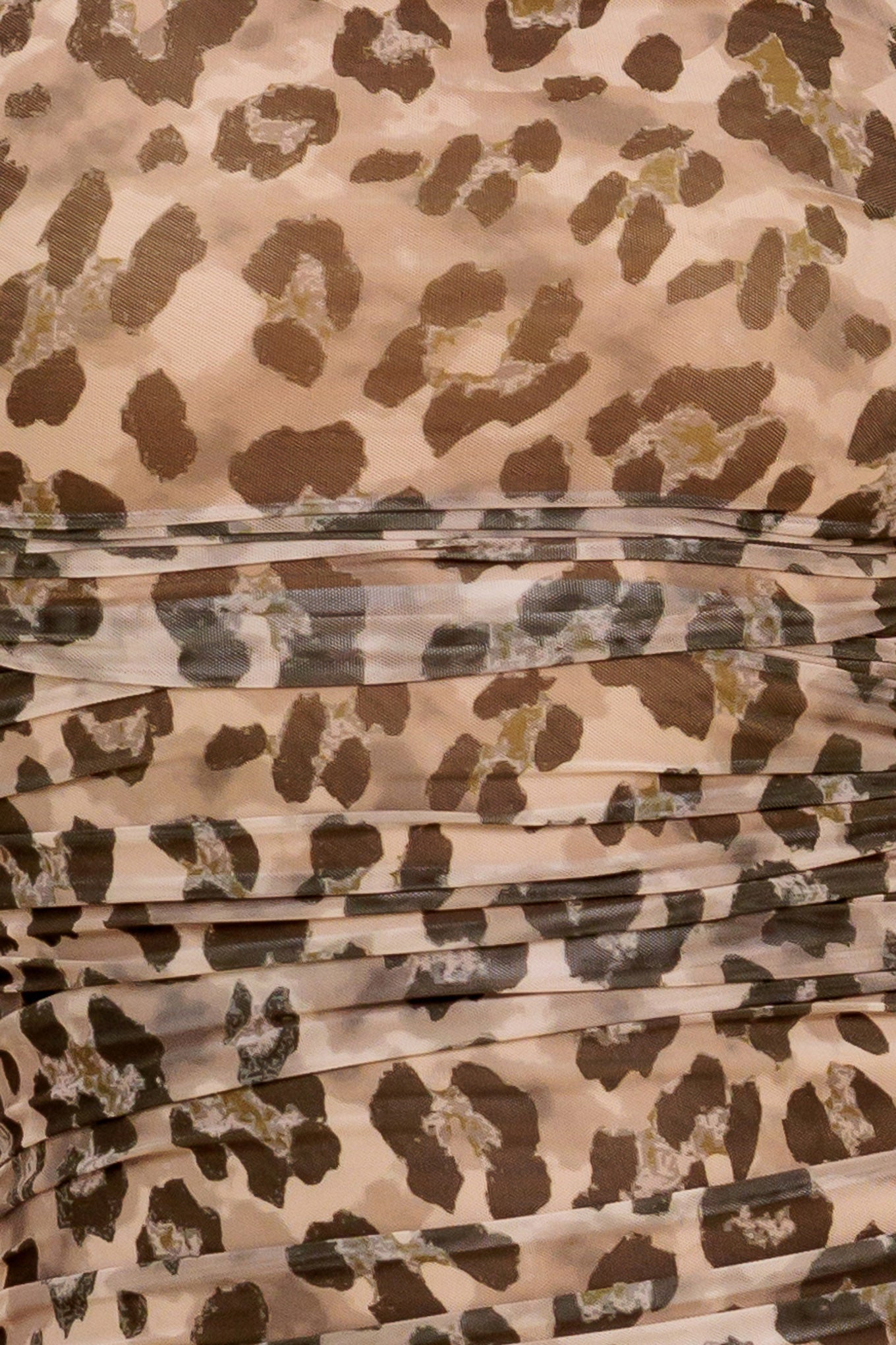 WILD INSTINCT LEOPARD POWER MESH MIDI DRESS - By Baano